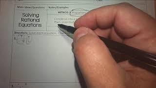 Lesson on Solving Rational Equations
