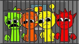 INCREDIBOX SPRUNKI IN PRISON! SAD JAIL STORY OREN OWAKCX SIMON RADDY Cartoon Animation