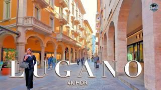 SWITZERLAND LUGANO  Currently Stroll: Exploring the Beauty of Central Streets, Churches & Lake 4K