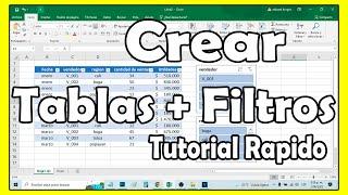 Como CREAR TABLAS EN EXCEL con Filtros como un Profesional del Excel muy fácil