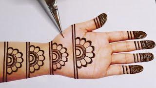 करवाचौथ/दिवाली स्पेशल आसान भरवा मेंहदी डिज़ाइन-Easy  Full Hand Indian Mehndi Design|Mehndi ka design