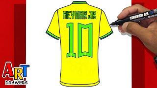 How to Draw NEYMAR JR Shirt 10 BRAZIL #neymarjr