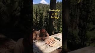 Carving in the woods / Celtic Cross chip carving