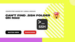 Can't find .ssh folder in mac ? easy solution