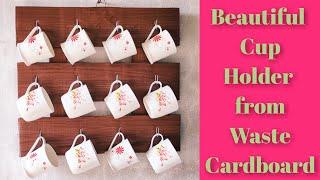 DIY Beautiful Cup Holder for Kitchen / Cardboard Cup Holder Making At Home || Priti's Art and Craft