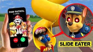 DRONE CATCHES SLIDE EATER EATS PAW PATROL ON CAMERA!!