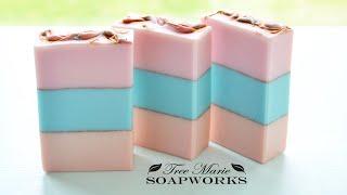 Layer Soap with Mica Line, Cold Process Soap Making, (Technique Video #4)