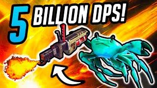 BUSTED 5 BILLION DPS Flamethrower Crab Champions Build!