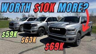 2025 Ram 1500 Big Horn level 1 vs Level 2 vs Laramie worth $10k more? Full trim comparison review