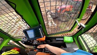 Ťažba z veľkej jamy zábery s GoPro, Skidder ORVEX LT 100, Working in forest 