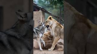 Wolf vs Lioness Badly Fight #animals #animallife #wildanimals #tiger #wildlife #wildrift #nature