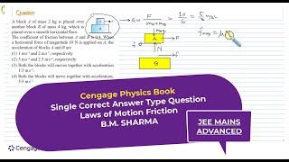 Laws of motion | Friction #3| Cengage Book | BM SHARMA | JEE 2025 | NEET