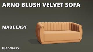 arno blush velvet sofa modeling in blender 3x