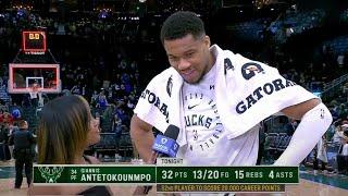 Giannis pokes fun at Jason Kidd & reacts to reaching 20,000 career points | NBA on ESPN