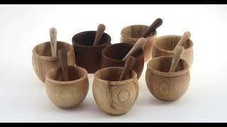 Woodturning end grain salt bowl, Tournage sur bois bol en bout de grain