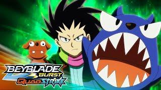 Bel & Ranzo vs Ken Midori! Chain Kerbeus!! | BEYBLADE BURST QUADSTRIKE EP6 | Official Clip