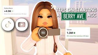 TIPS ON STARTING A BERRY AVE CHANNEL GRWM  ྀིྀི  Velvet ౨ৎ