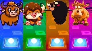 Funny Buffalo Vs Funny Bison Vs Funny Ferdinand Vs Funny Bull | Coffin Dance | Tiles Hop