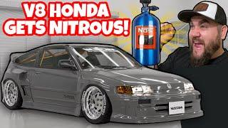 550HP V8 HONDA GETS NITROUS! FINISHING MY CRAZIEST BUILD EVER! HOT ROD WIDE BODY CRX CUSTOM!