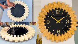 Most Loved Beautiful Wooden Clock Model - DIY Simple Art Wooden Clocks At Home.