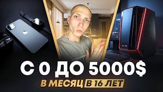 Как С НУЛЯ заработать 5000$ за месяц в интернете? Мой путь 14-16 лет в заработке