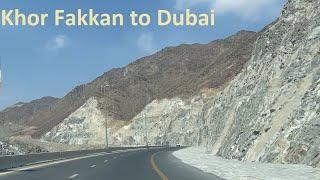 Khor Fakkan to Dubai trip via new road with long tunnels through the Hajar mountains