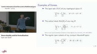 Sam van Gool: Stone duality and its formalization