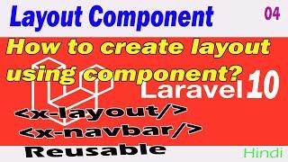 Laravel-10 Create Layout Using Components Part-04 | Layout & Navbar Component | Bootstrap