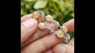 Yellow Cabochons S925 Bracelet - Natural #jadeite  #jade  #singapore