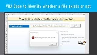 VBA Code to Identify whether a file exists or Not at given path