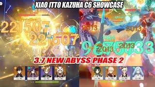 3.7 New Abyss Phase 2 Xiao Itto Kazuha C6 Showcase - Broken 60% DMG Bonus for Normal Atk Style