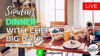 Sunday Dinner With Chef Big Bank | Beef Tips & Gravy, White Rice, Salad & Corn Bread Muffins