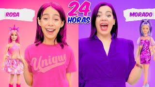 24 HORAS VIVIENDO DE UN SOLO COLOR  ¿Quien ganó el desafío? *Inspiradas en mis Barbies Pop Reveal*