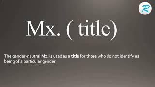 How to pronounce Mx  ( title )