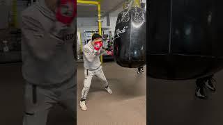 Jhon Ingram is working the bag he’s getting ready for his fight next week in North Carolina.