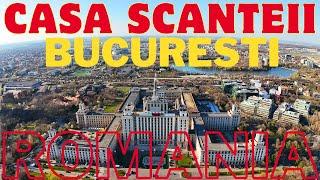 4K AERIAL FOOTAGE HOUSE OF SPARKS (CASA SCANTEII )BUCURESTI ROMANIA 2024