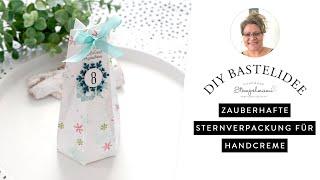 Zauberhafte Sternverpackung für eine Handcreme oder kleine Weihnachtsgeschenke | Basteln