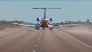 RFDS Medi-Jet 24 highway landing | RFDS SA/NT