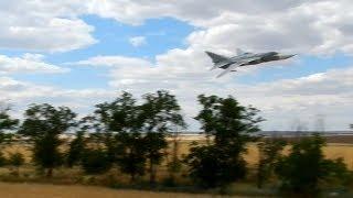 Extreme Low Flyover of Sukhoi SU-24 Fencer in Ukraine