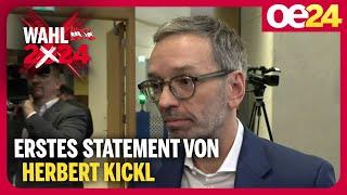 Erste Statement von Herbert Kickl nach dem vorläufigen Wahlsieg | Nationalratswahl in Österreich