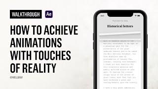 Walkthrough - How to achieve animations with touches of reality