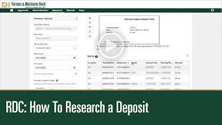 Remote Deposit Capture: How to  Research a Deposit