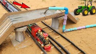 DIY Tractor mini concrete bridge | Over railway track | Concrete batching plant | Science Project