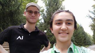 American Robert is speaking in Uzbek in Ibrat camp