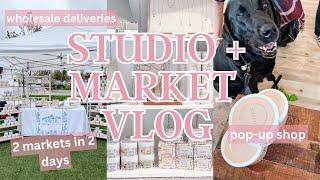 STUDIO + MARKET  VLOG // testing candles, wholesale orders, market prep, 2 markets in 2 days