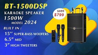 Singtronic BT-1500DSP Professional Karaoke Speaker With 2 UHF Wireless Mic.