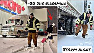 48 hours Truck Driver Life in Snow Storm | Winnipeg Regina Saskatoon | 686