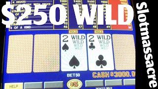 FANTASTIC $250 High Limit Deuces Wild Video Poker Session.