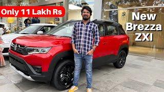 New Brezza Facelift 2022 zxi Red Color Review in Hindi | Interior Exterior Features & on Road Price