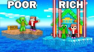 Mikey and JJ Poor RAFT vs Rich Baby JJ & Mikey Security House in Minecraft - Maizen